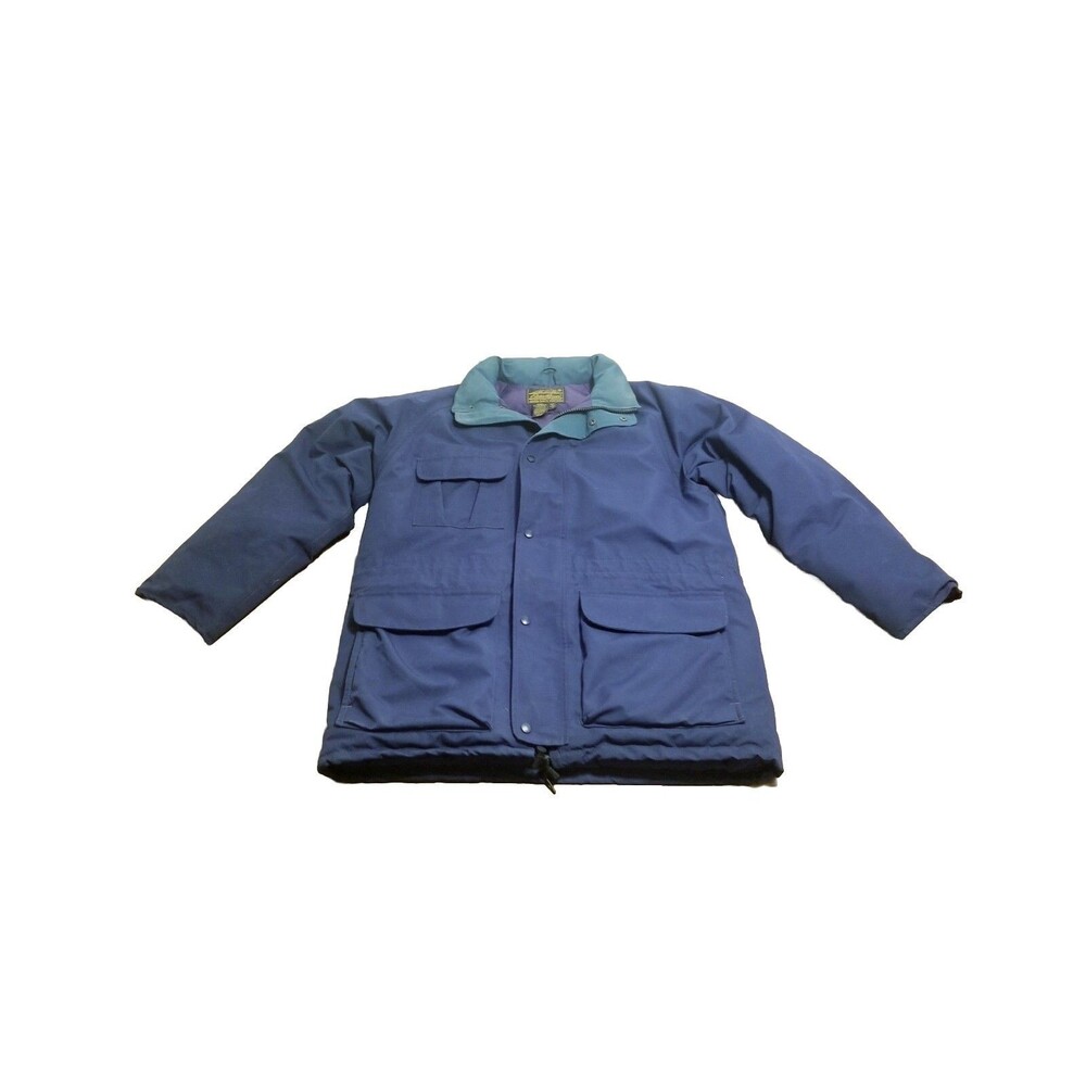 Eddie Bauer Parka Men Size Medium Blue Goose Down Vtg Ridgeline Jacket Coat USA